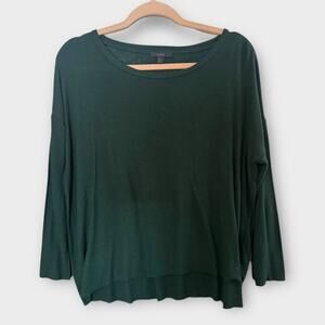 COS dark green lightweight oversized wool blend sweater, small